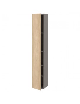 ENHET Hochschrank mit 4 Böden+Türen grau/Eichenachbildung 30x32x180 cm  Deutschland - af8764