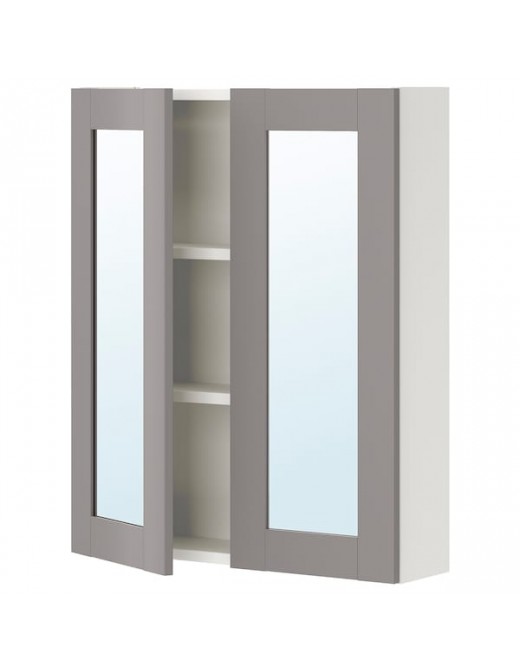 ENHET Spiegelschrank 2 Türen weiß/grau Rahmen 60x17x75 cm Deutschland - kh6133
