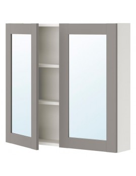 ENHET Spiegelschrank 2 Türen weiß/grau Rahmen 80x17x75 cm  Deutschland - ke2396