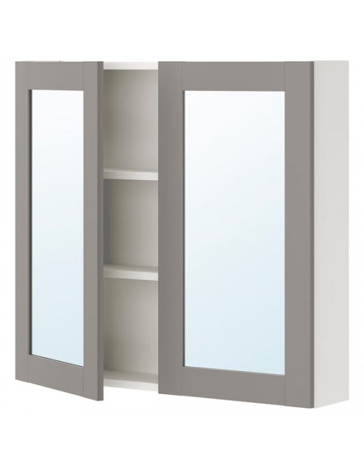 ENHET Spiegelschrank 2 Türen weiß/grau Rahmen 80x17x75 cm Deutschland - ke2396
