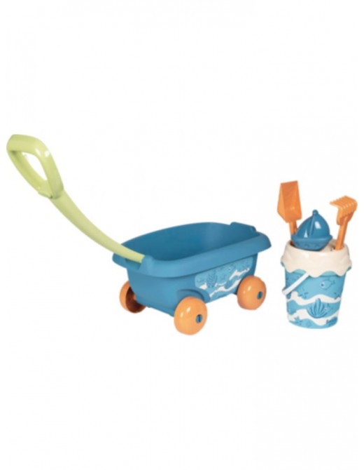 Gartenspielzeug | Smoby Green Sandspielzeug Handwagen mit Eimergarnitur aus Biokunststoff - AM87923