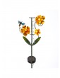 Außenbeleuchtung | MARELIDA LED Solar Gartenstecker Blume Regenmesser in orange - IU05440