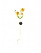 Außenbeleuchtung | MARELIDA LED Solar Gartenstecker Blume Regenmesser in orange - IU05440