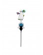 Außenbeleuchtung | MARELIDA LED Solar Gartenstecker Libelle Regenmesser in blau - JW53686