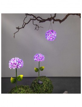 Außenbeleuchtung | STAR Trading LED Solar Hortensie Blume in pink - DL17461
