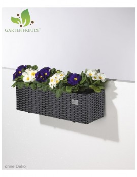 Weitere Gartenartikel | Gartenfreude Polyrattan Blumenkasten in Schwarz - VC54683