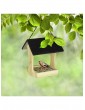 Weitere Gartenartikel | Relaxdays Vogelfutterhaus in Schwarz/ Natur - OK69760