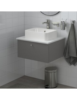 ENHET Waschbeckenunterschr m Boden/Türen weiß/Eichenachbildung 60x32x60 cm  Deutschland - jt4882