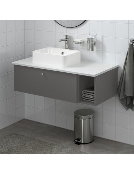 ENHET Waschbeckenunterschr m Boden/Türen grau/Eichenachbildung 60x42x60 cm  Deutschland - dh7364