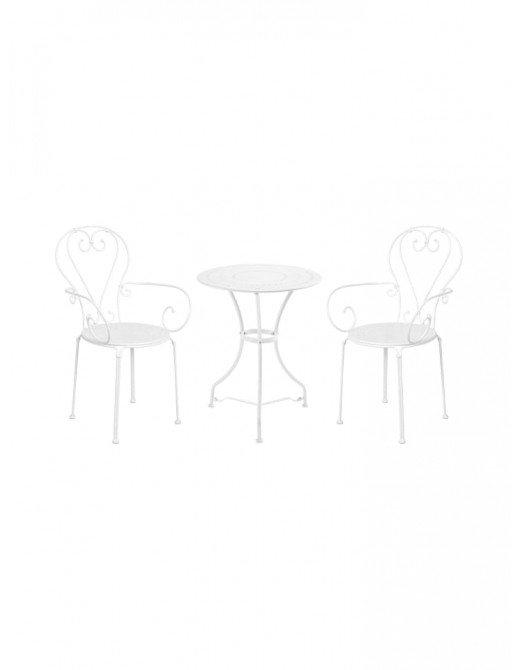 Gartenmöbel | Butlers Set mit Armlehnen für 2 Personen CENTURY in Weiß - VI96741