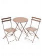Gartenmöbel | Gartenfreude Metall Bistro-Set (2x Stuhl 1xTisch) klappbar in taupe - DI77004