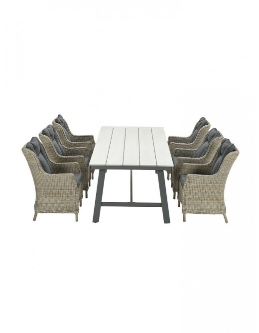 Gartenmöbel | GMD Living Gartenmöbel Sitzgruppe OSBORNE mit XXL Tisch in Farbe Havanna/Sand - WR21515