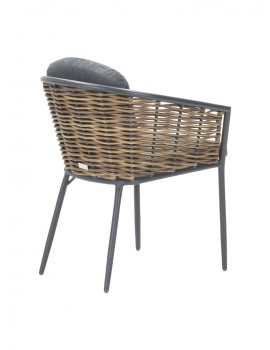 Gartenmöbel | GMD Living Sessel zu Garten Sitzgruppe  BALI in Farbe Grau / Holz - CJ94156
