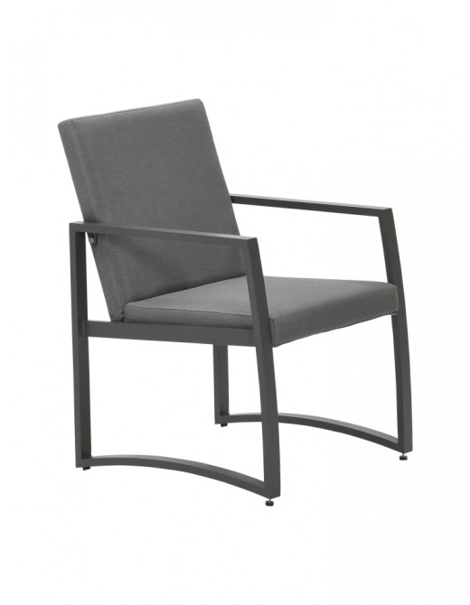 Gartenmöbel | GMD Living Sessel zu Sitzgruppe AUREUM in Farbe Gestell Schwarz / Polster Hellgrau - JR48110