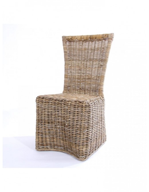 Gartenmöbel | Landwood Furniture Landhaus Stuhl BERN aus Naturgeflecht in Farbe Grau - HT92533