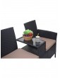 Gartenmöbel | MCW Sitzgruppe E24, Gartenbank mit Tisch, Schwarz, Kissen creme - YI78700