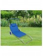 Gartenmöbel | VCM Sonnenliege mit Rollen und Sonnendach in Blau - JO54841