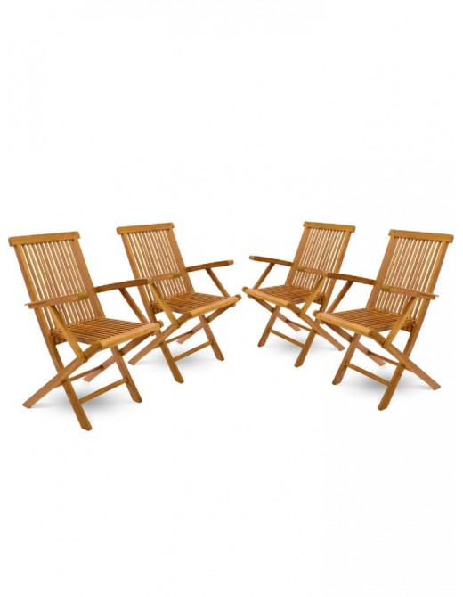 Gartenmöbel | VCM Stuhl, Teak-Holz Klapp Chair in Braun - KM13674