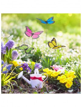 Gartendekoration | Relaxdays 144x GartendekoSchmetterling in Bunt - EY85594