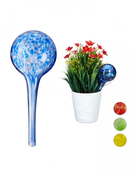 Gartendekoration | Relaxdays 2x Bewässerungskugel in Blau - WI02421