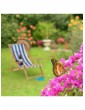 Gartendekoration | Relaxdays 2x Liegestuhl in Rot Weiß - SK52866