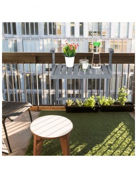 Gartendekoration | Relaxdays Balkon Hängetisch in Grau - ZT52585