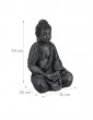 Gartendekoration | Relaxdays Buddha Figur in Dunkelgrau - HA99644