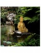 Gartendekoration | Relaxdays Buddha-Figur in Gold - EE28986