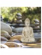 Gartendekoration | Relaxdays Buddhafigur in Creme - RJ36612