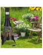 Gartendekoration | Relaxdays Terrassenofen in Schwarz H(120) x Ø 45 cm - FR21030