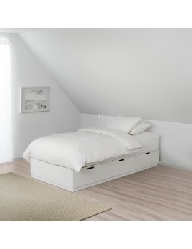 NORDLI Bettgestell mit Schubladen weiß 90x200 cm  Deutschland - hh7462