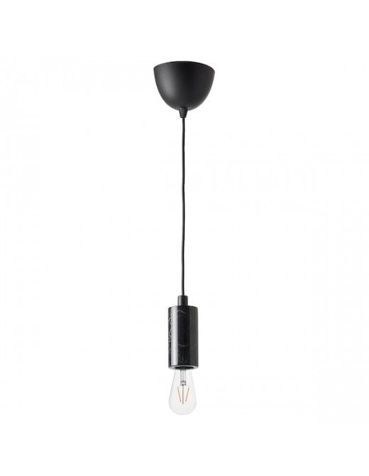 MARKFROST / LUNNOM Lampenaufhängung +LED-Leuchtmittel Marmor schwarz/tropfenförmig Deutschland - td4992