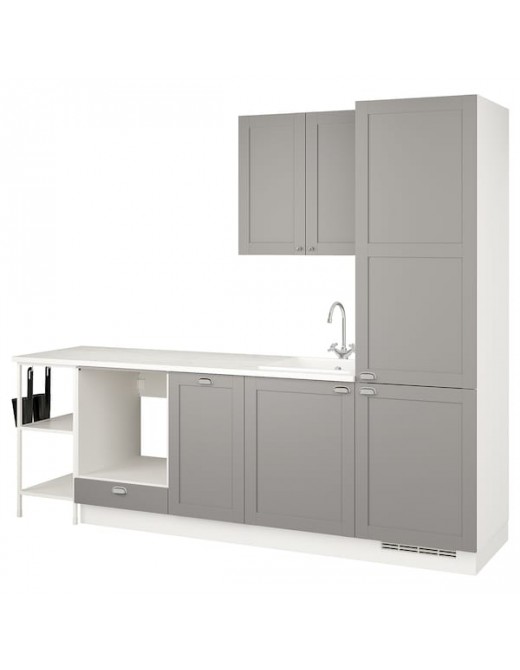 ENHET Küche weiß/grau Rahmen 266.5x63.5x222.5 cm Deutschland - fd2455