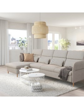 FAMMARP 4er-Sofa mit Récamiere Links Holz/Viarp beige/braun  Deutschland - tw2459