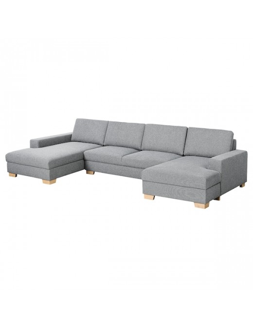 SÖRVALLEN 4er-Sofa mit Récamieren Lejde grau/schwarz Deutschland - kl8485
