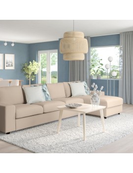 VIMLE 4er-Sofa mit Récamiere mit breiten Armlehnen/Hallarp beige  Deutschland - tf6955